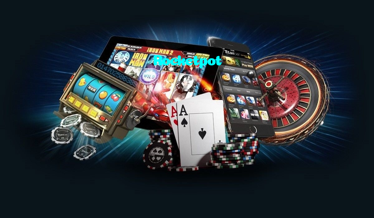 Rocketpot casino presented on mobile device in Pakistan with slots and live games